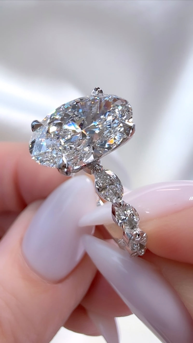 2.81CT Oval Cut Lab Diamond Ring