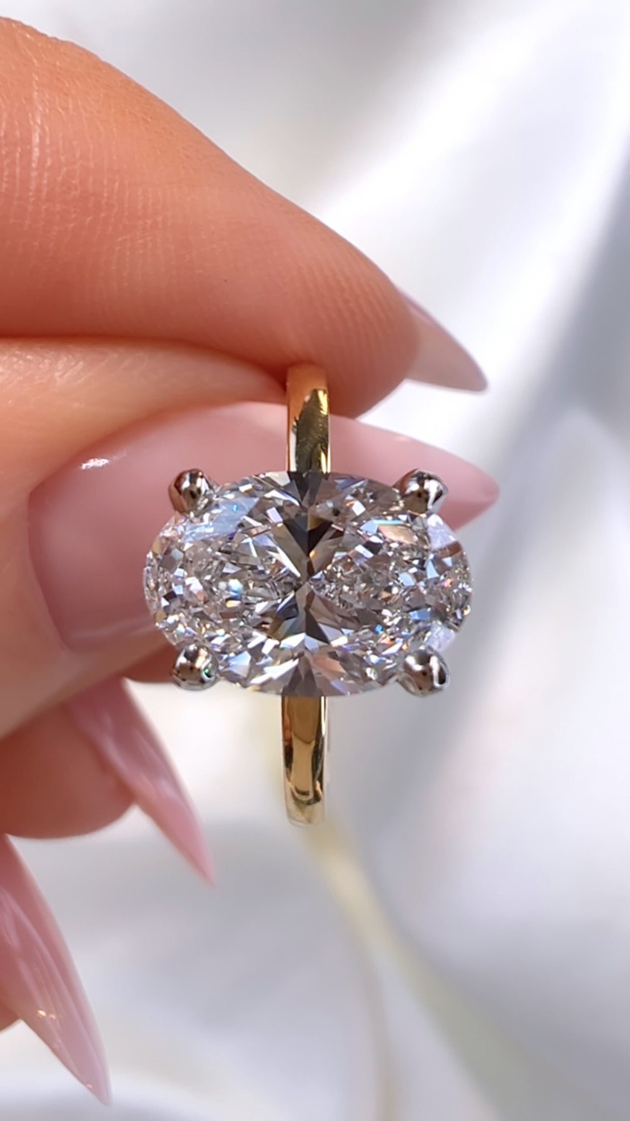 1.64CT Oval Cut Lab Diamond Solitaire Ring