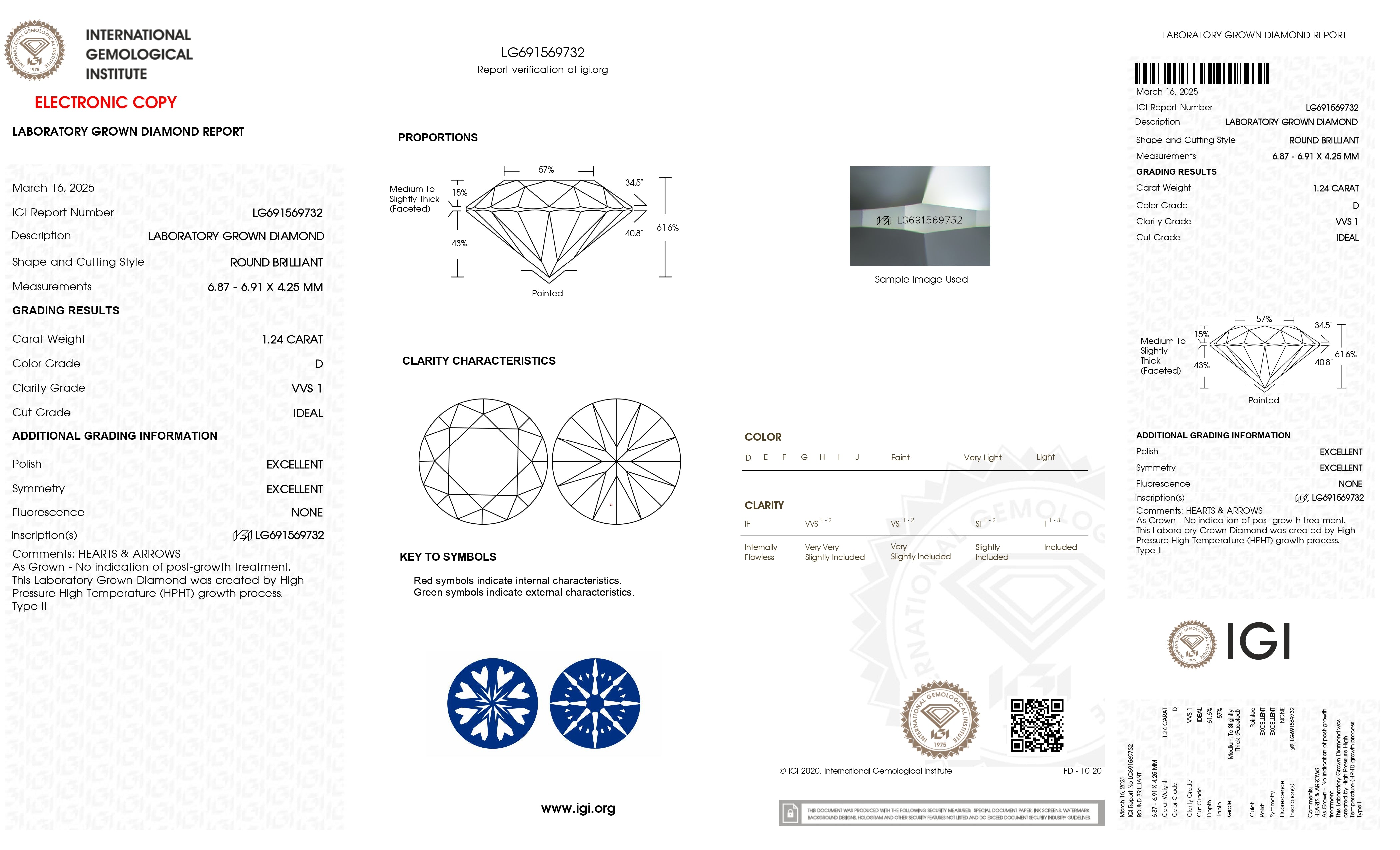 1.24CT Round Brilliant Lab Diamond Ring