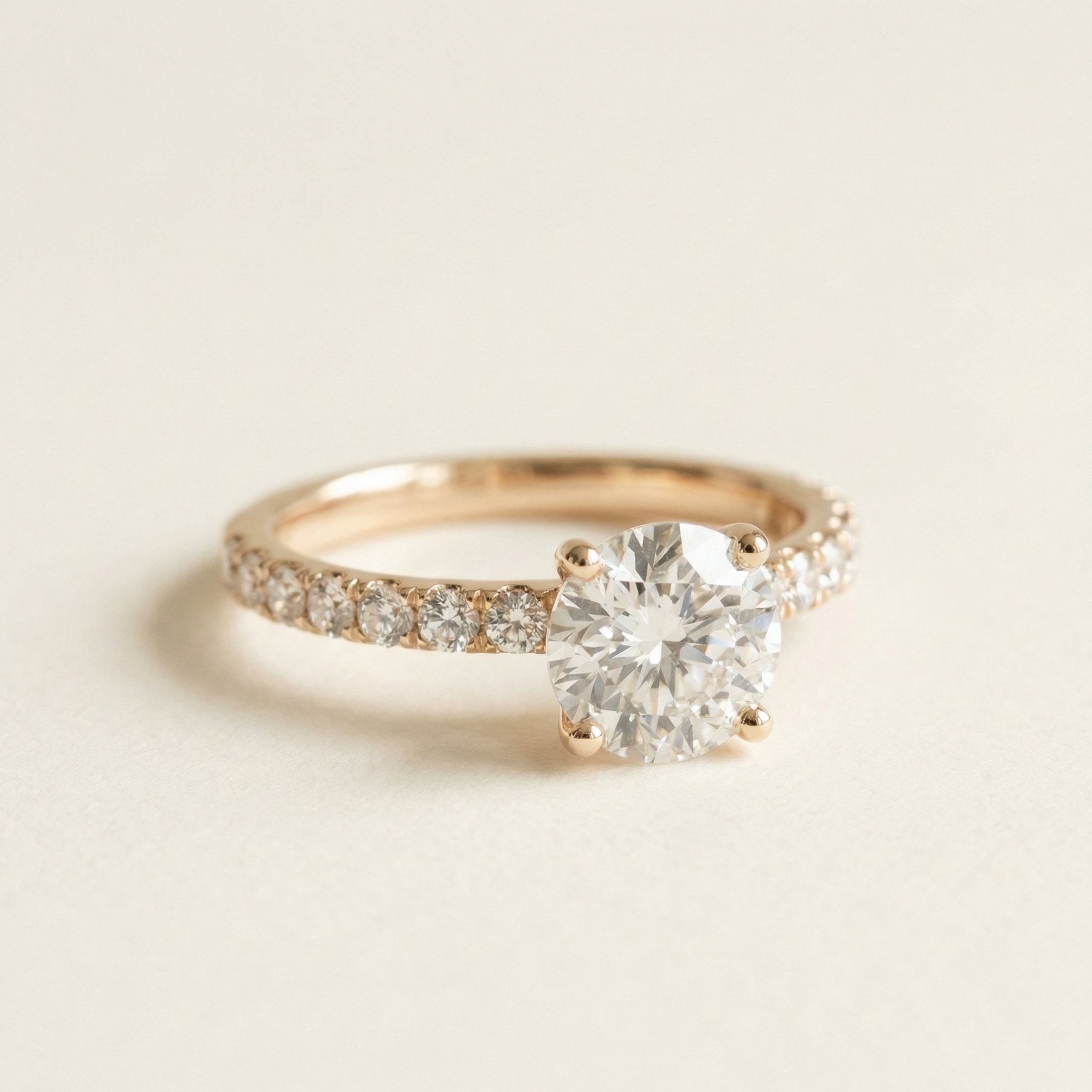 LUX-51104-E-1 Classic Pave Diamond Engagement Ring Luxury Diamonds