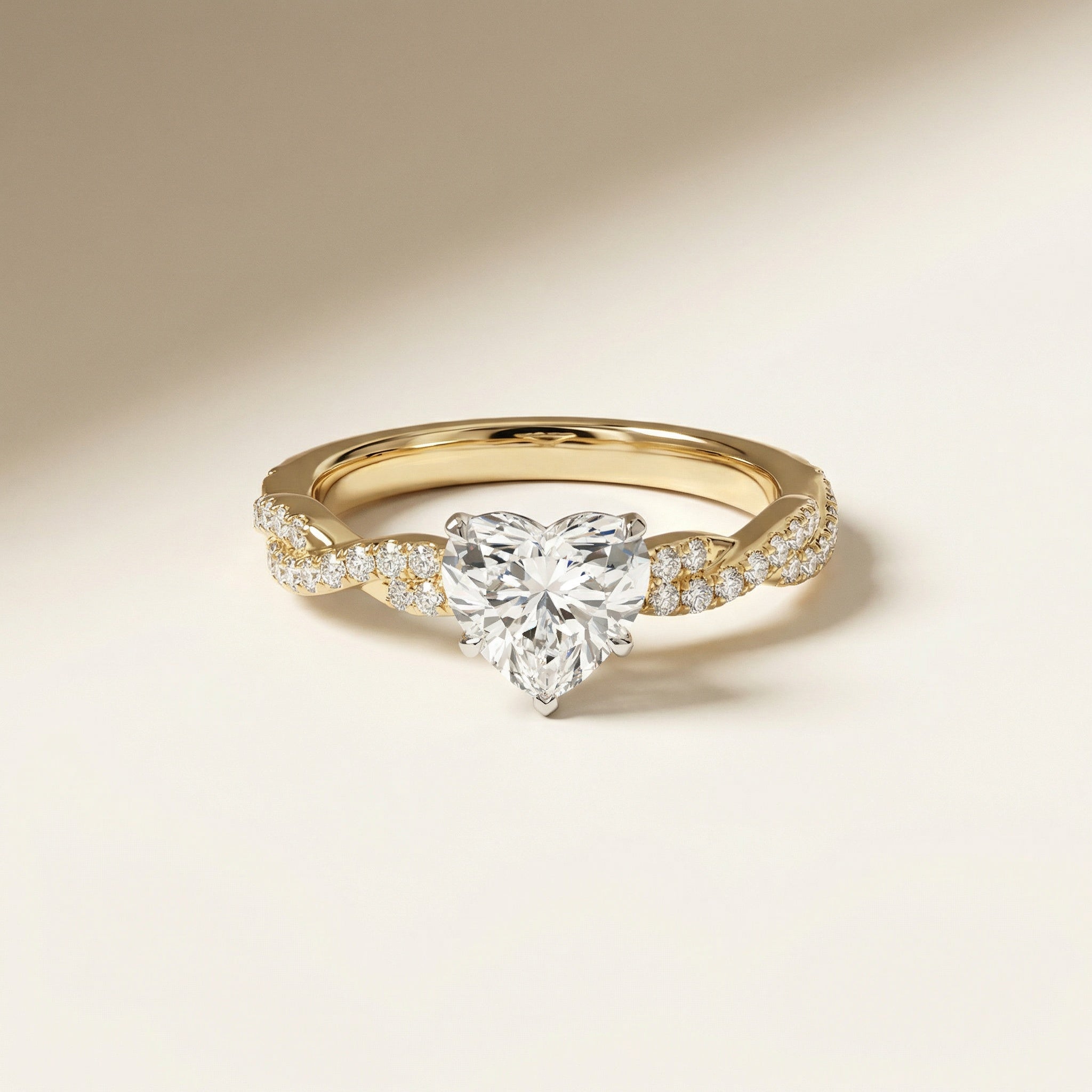 LUX-84774 Twisted Pave Diamond Engagement Ring Luxury Diamonds