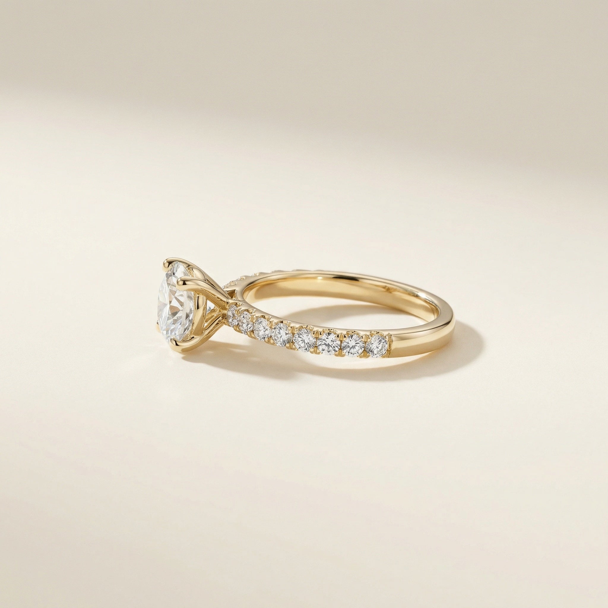 LUX-85159-1 Pave Diamond Engagement Ring