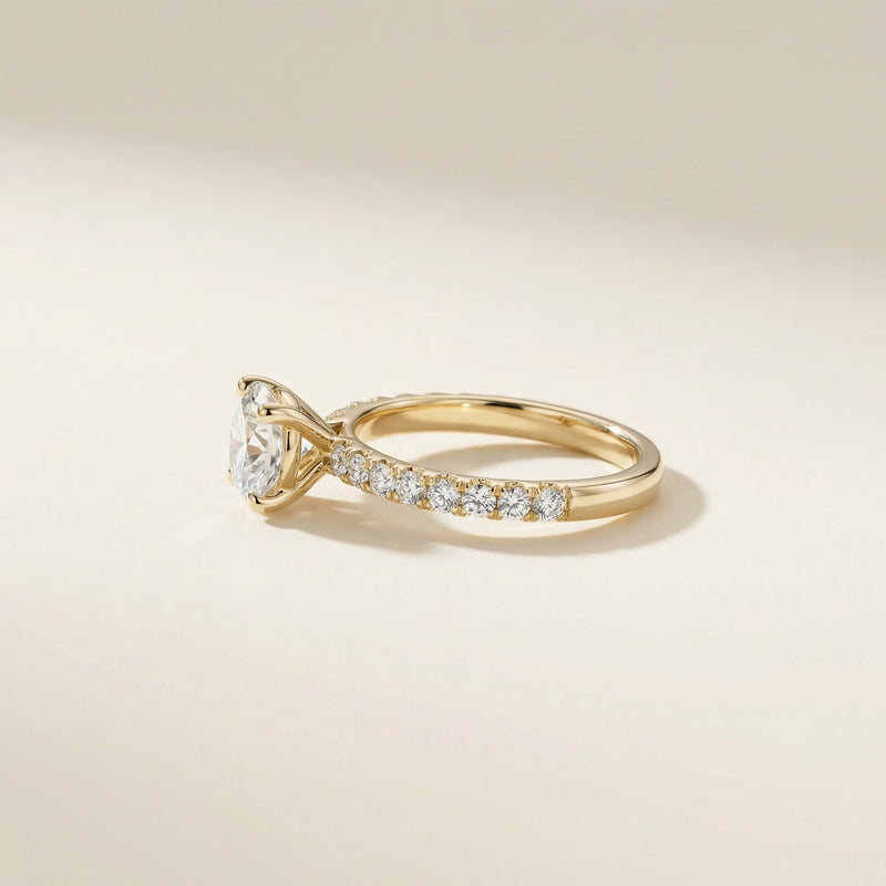 LUX-85159-1 Pave Diamond Engagement Ring