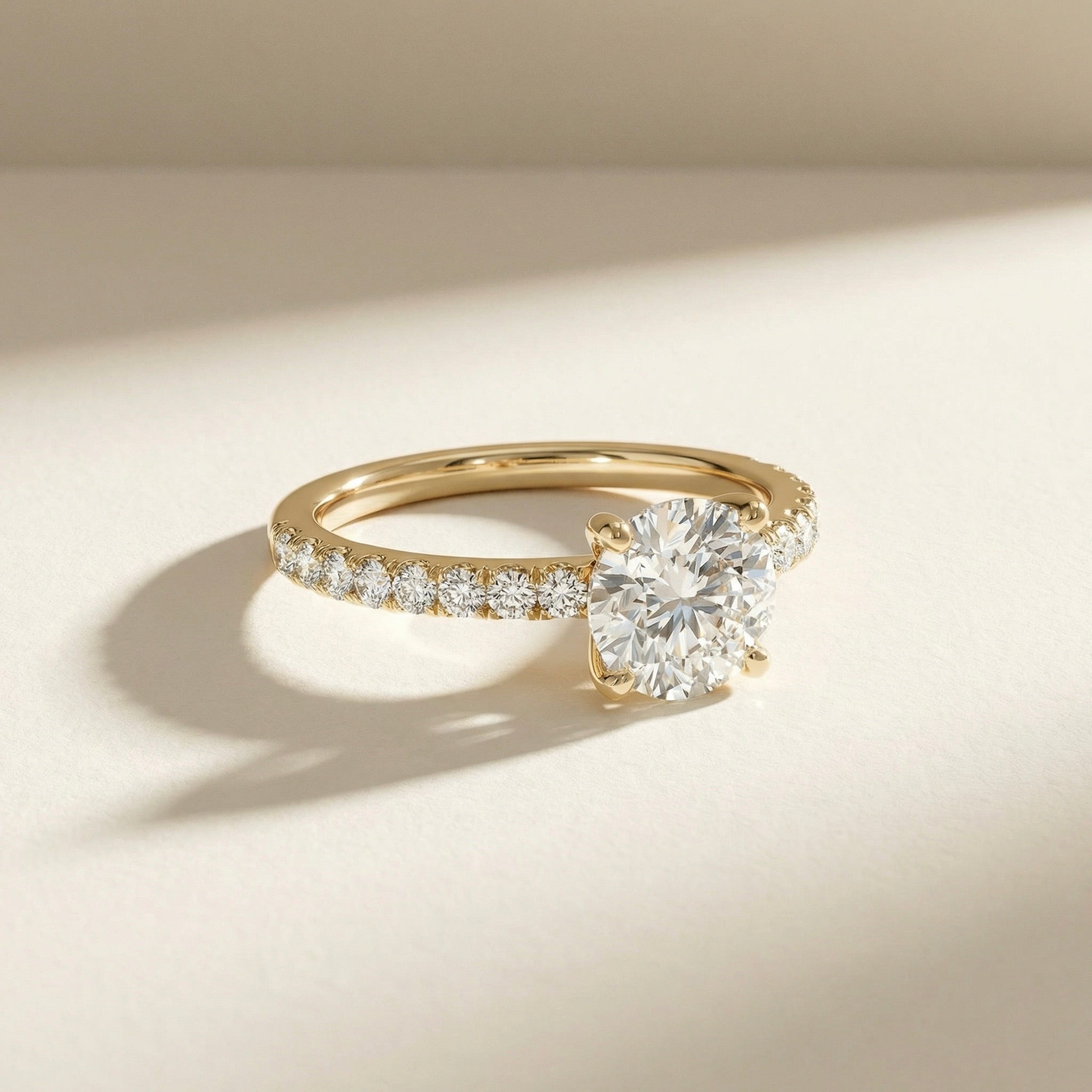 LUX-85158-1 Pave Diamond Engagement Ring Luxury Diamonds
