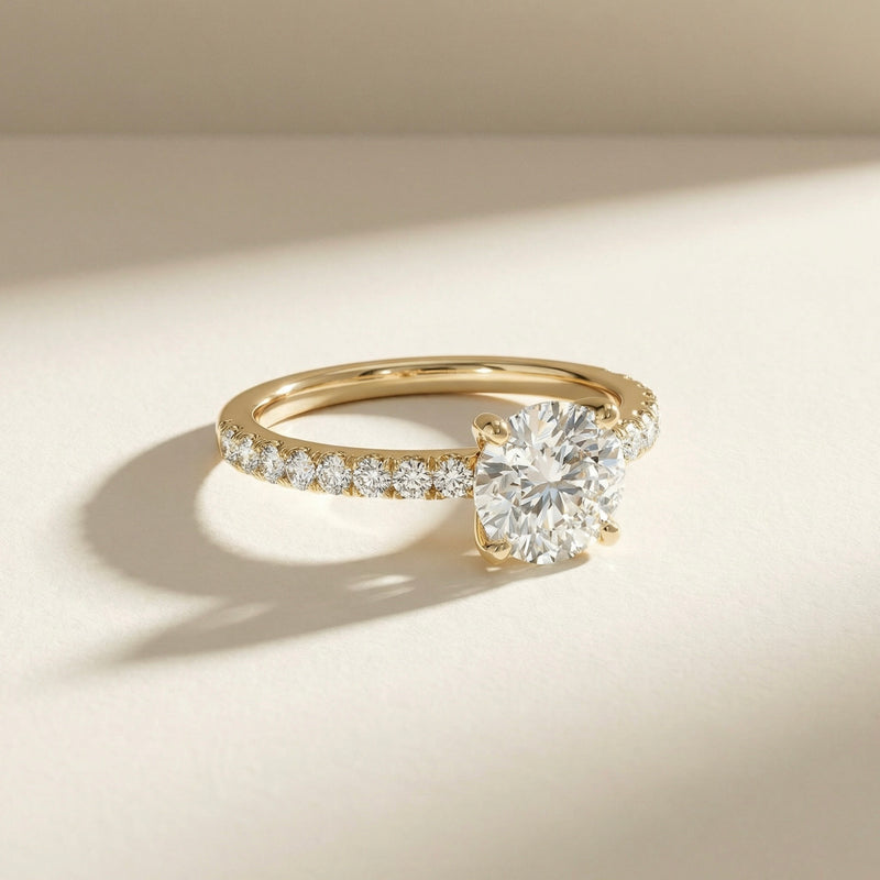LUX-85158-1 Pave Diamond Engagement Ring Luxury Diamonds