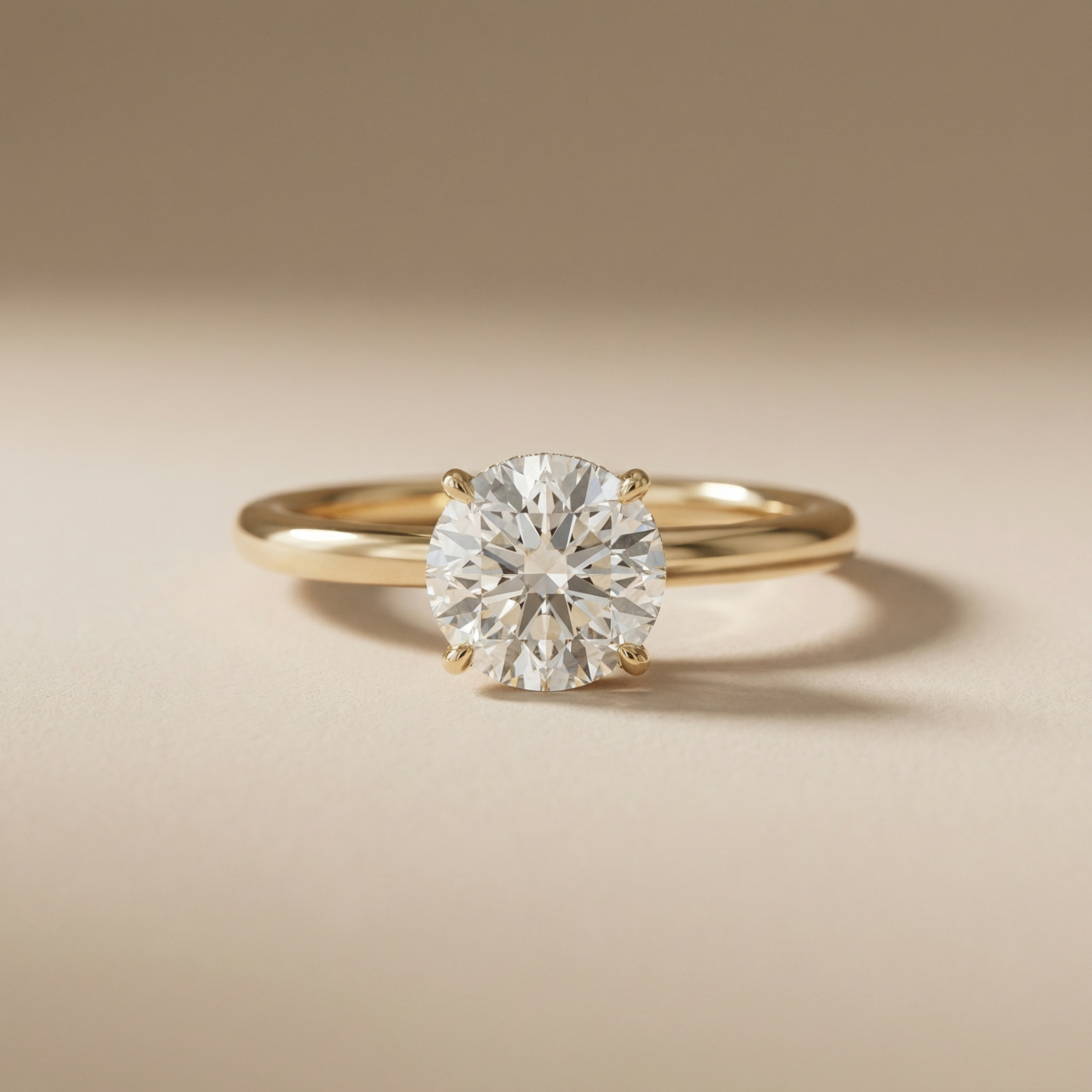 LUX-51159-E Round Brilliant Cut Hidden Halo Solitaire Engagement Ring Luxury Diamonds