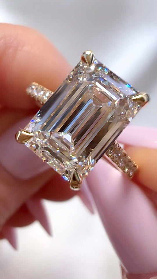 2.79ct Emerald Cut Lab Diamond Engagement Ring