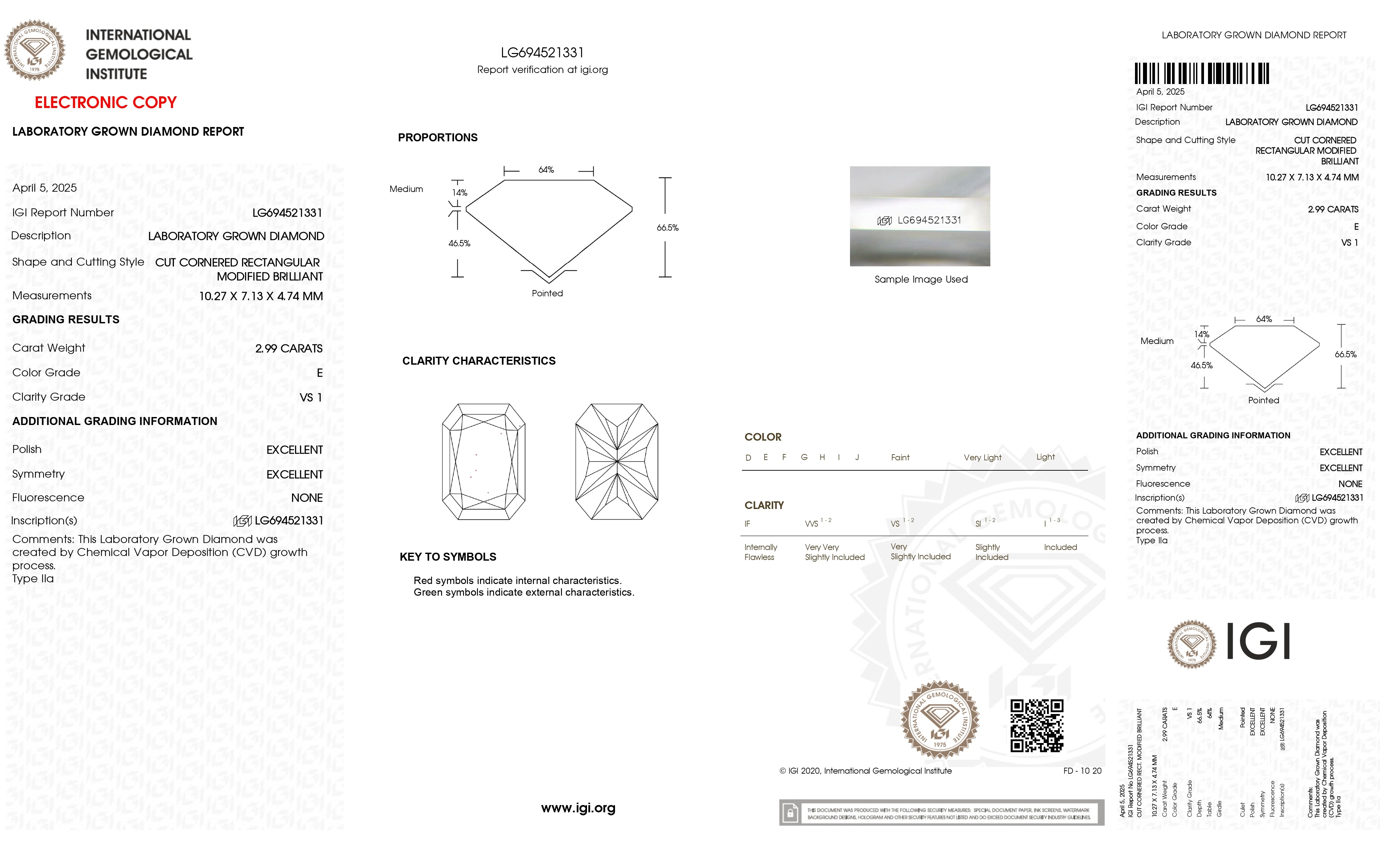 2.99CT Radiant Cut Lab Diamond Half Bezel Ring