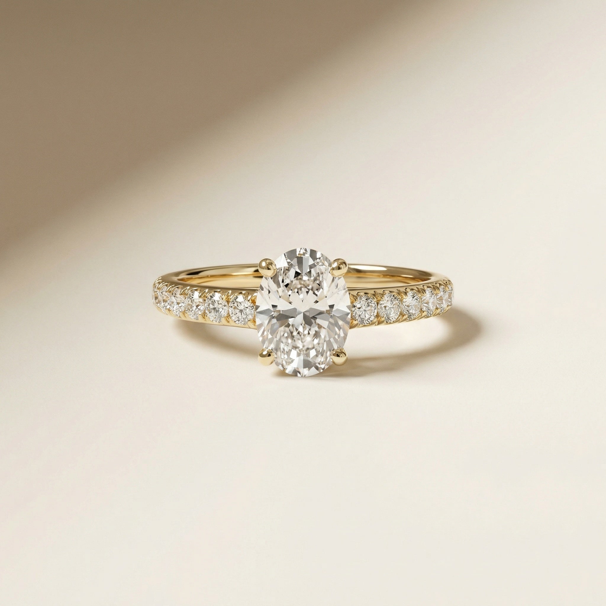 LUX-82901 Oval Cut Pave Diamond Engagement Ring Luxury Diamonds