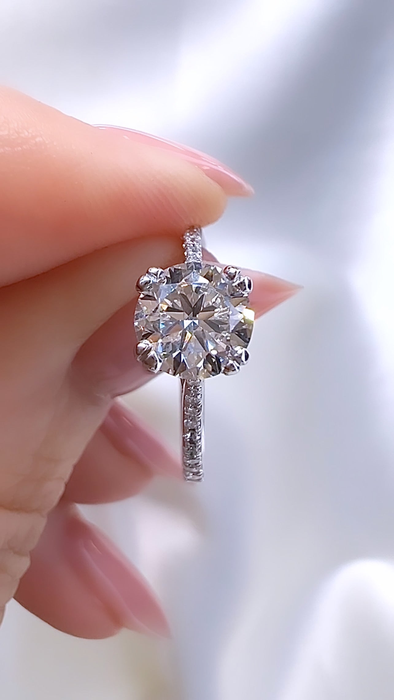 1.07CT Round Brilliant Cut Lab Diamond Micro Pavé Ring