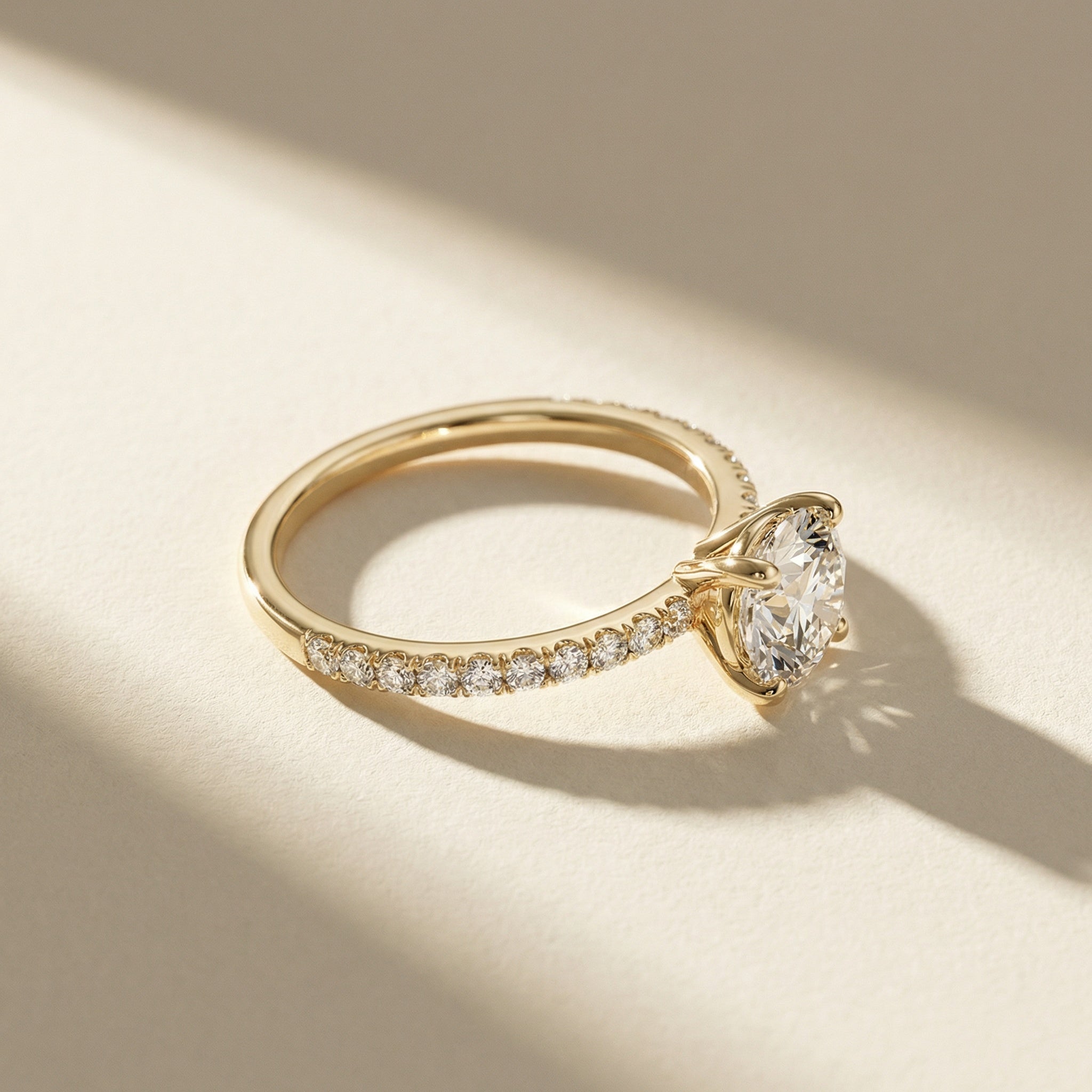 LUX-51102-E-1 Classic Pavé Engagement Ring Luxury Diamonds