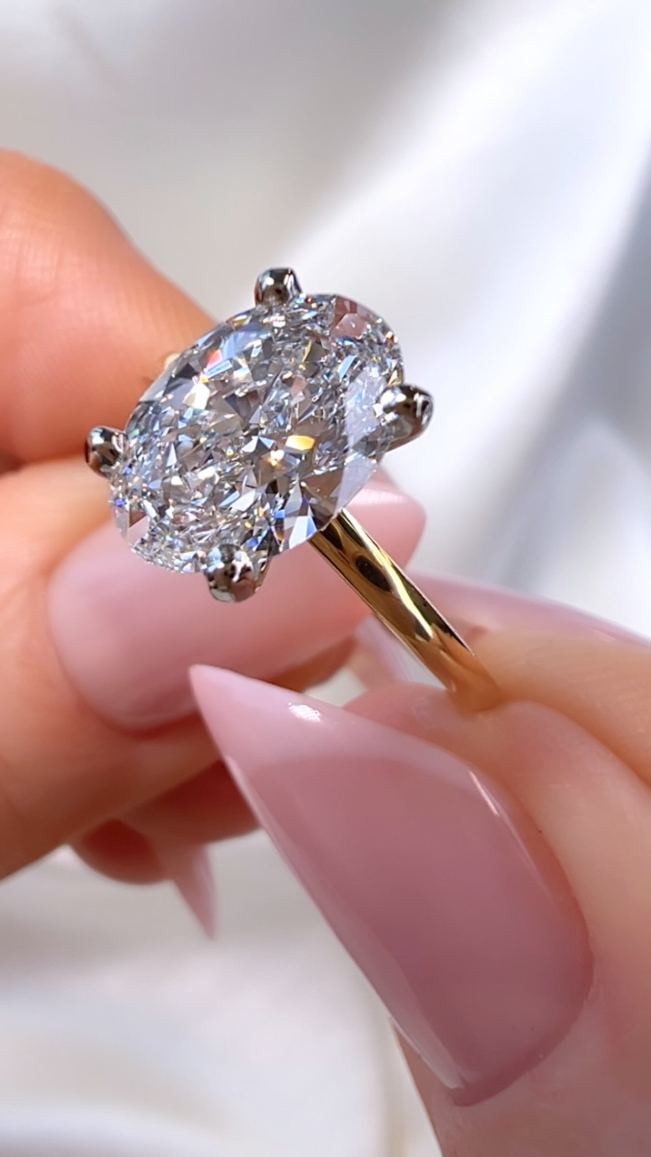 1.64CT Oval Cut Lab Diamond Solitaire Ring