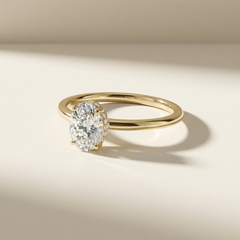 LUX-51141-E Oval Cut Diamond Wrap Around Solitaire Engagement Ring
