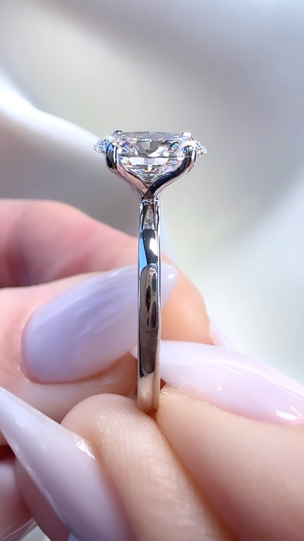 1.33CT Oval Cut Lab Diamond Solitaire Ring