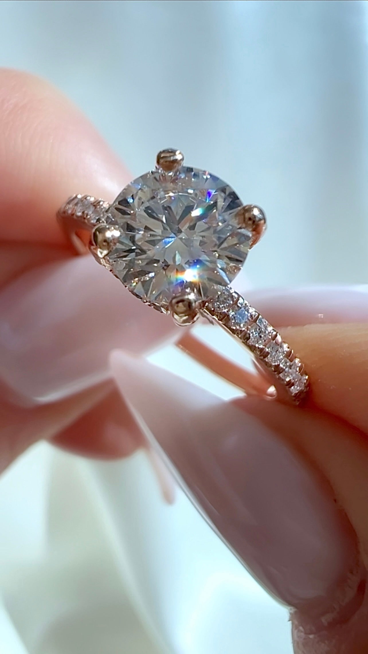 1.09CT Round Brilliant Cut Lab Diamond Engagement Ring