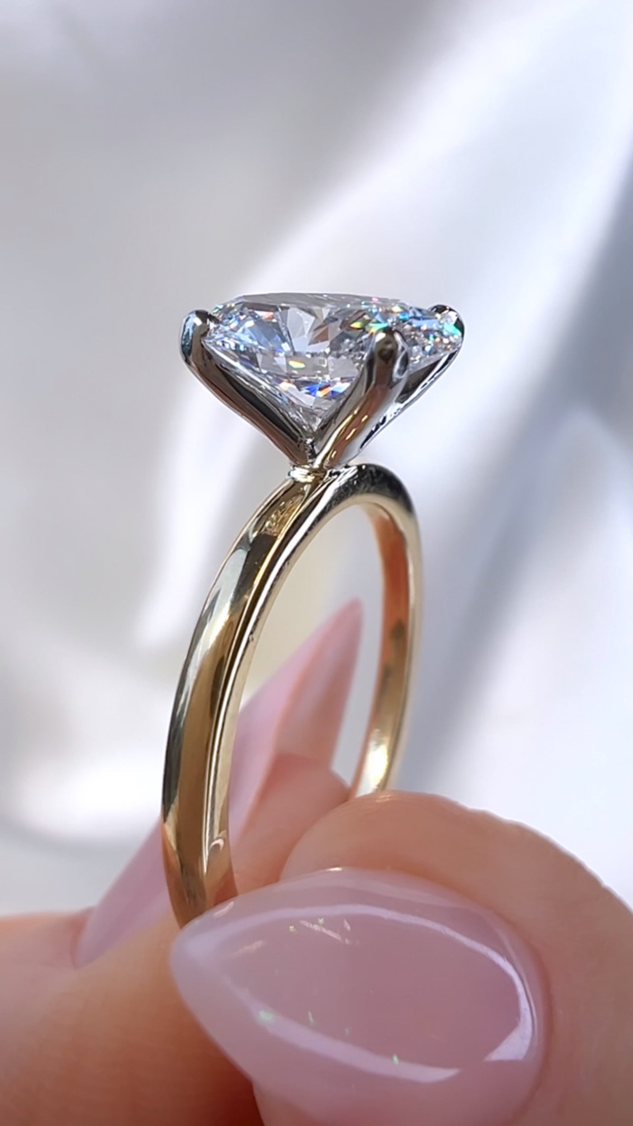 1.64CT Oval Cut Lab Diamond Solitaire Ring