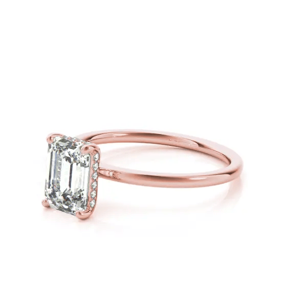 LUX-51156-E Emerald Cut Hidden Halo Solitaire Engagement Ring Luxury Diamonds