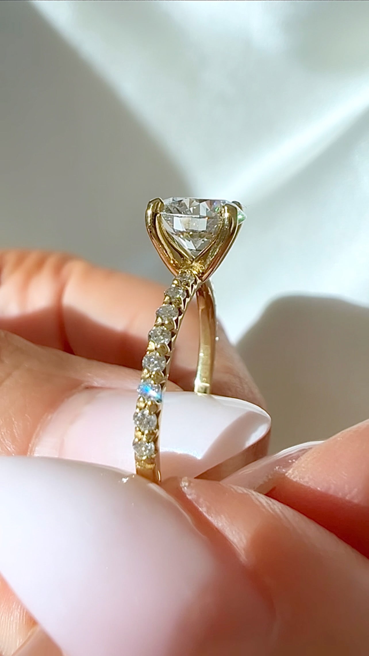 1.51CT Round Brilliant Cut Lab Diamond Micro Pavé Ring Luxury Diamonds