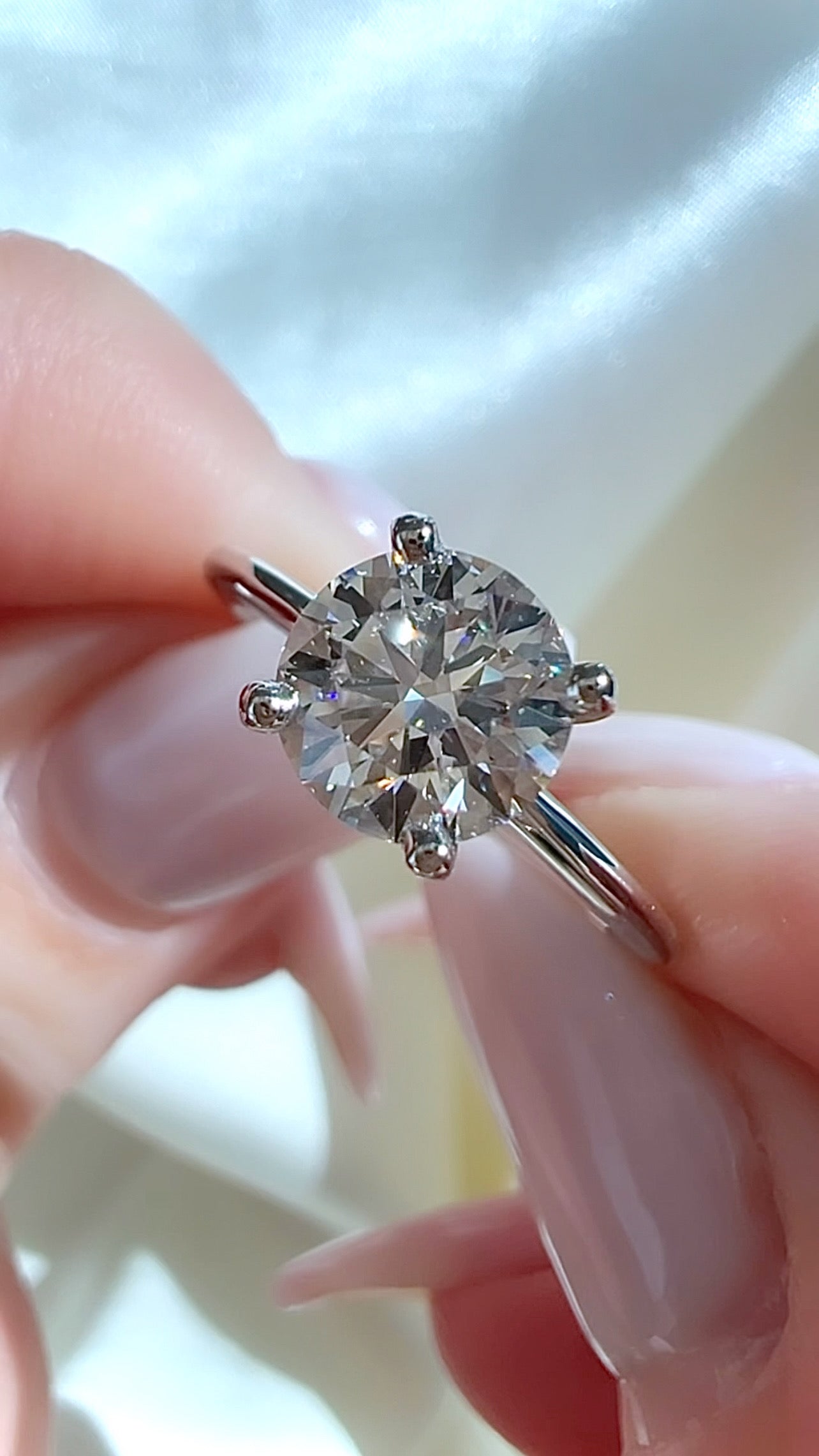 1.26CT Round Brilliant Cut Lab Diamond Solitaire Ring Luxury Diamonds