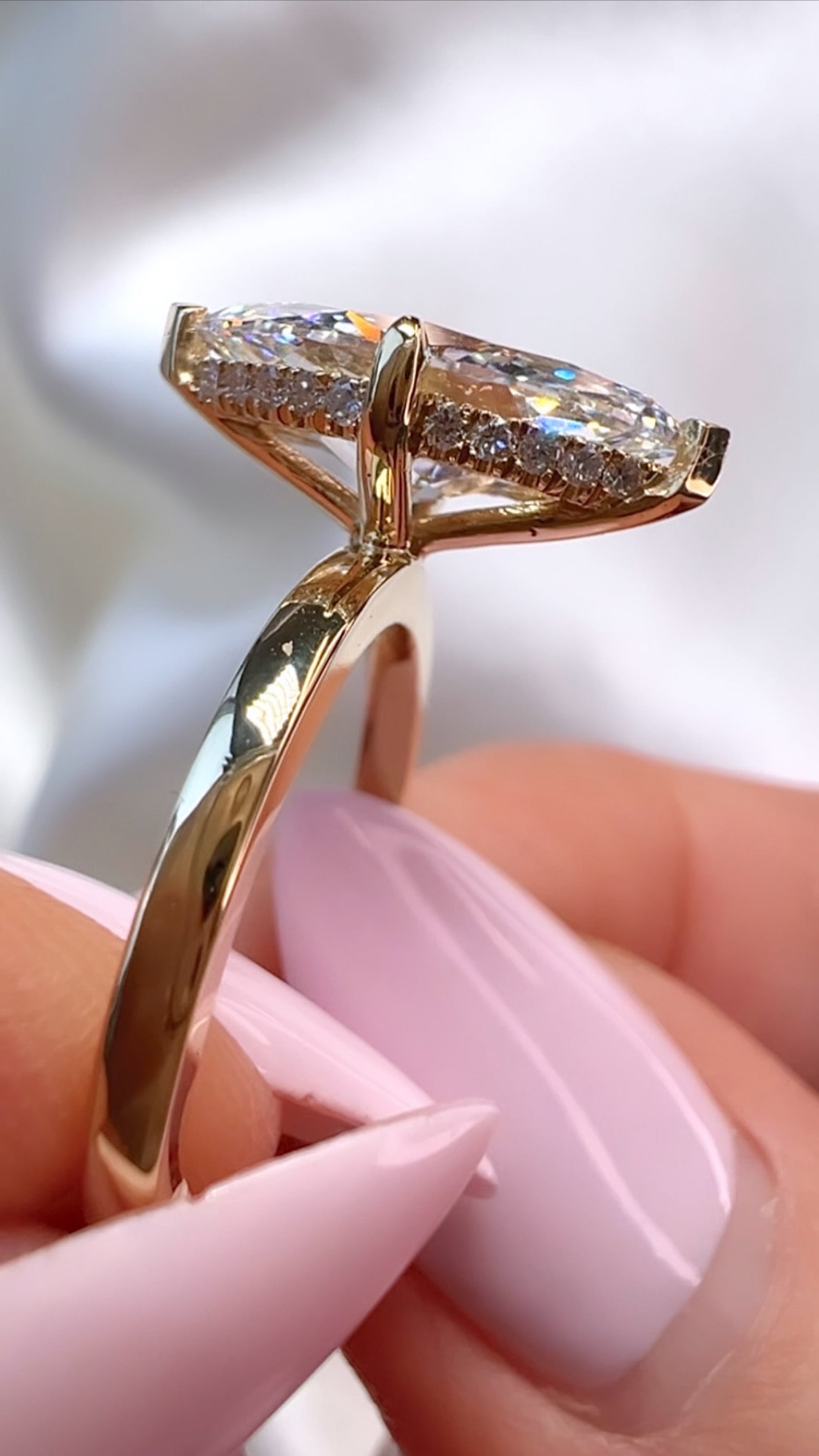 2.59CT Marquise Cut Lab Diamond Solitaire Ring