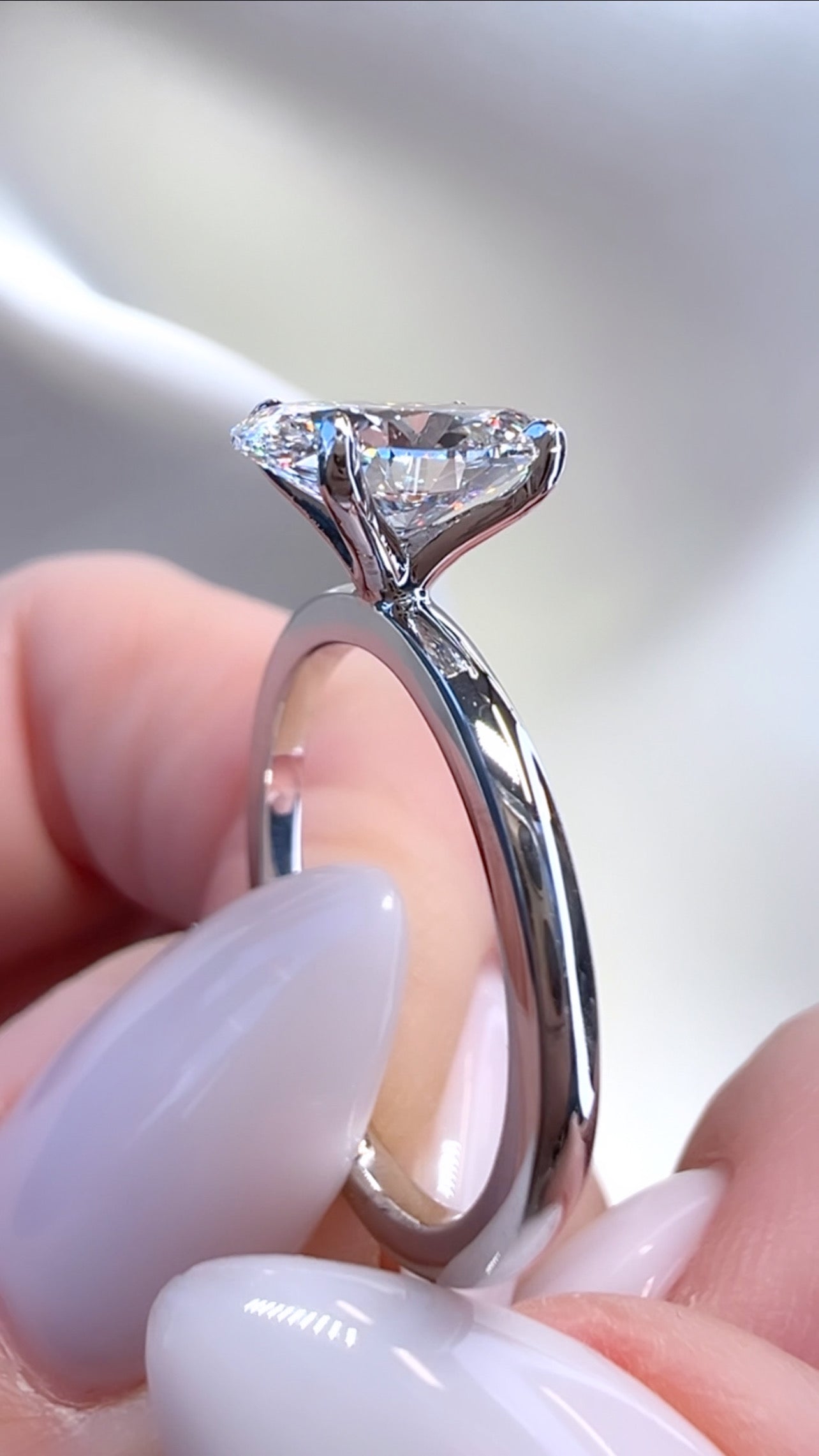 1.33CT Oval Cut Lab Diamond Solitaire Ring