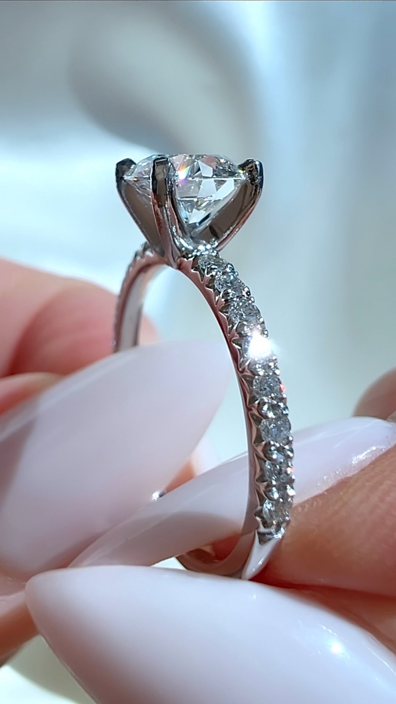 1.12CT Round Brilliant Cut Lab Diamond Micro Pavé Ring