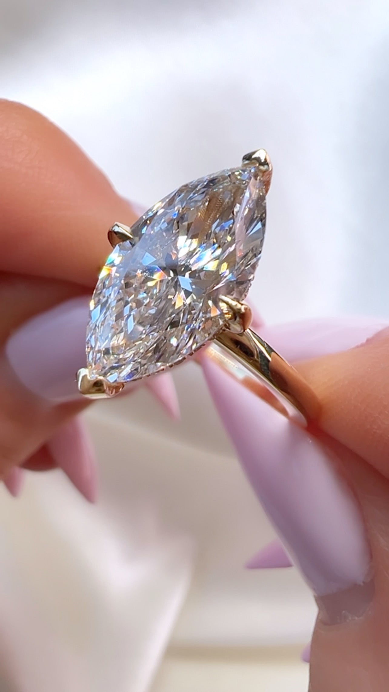 2.59CT Marquise Cut Lab Diamond Solitaire Ring