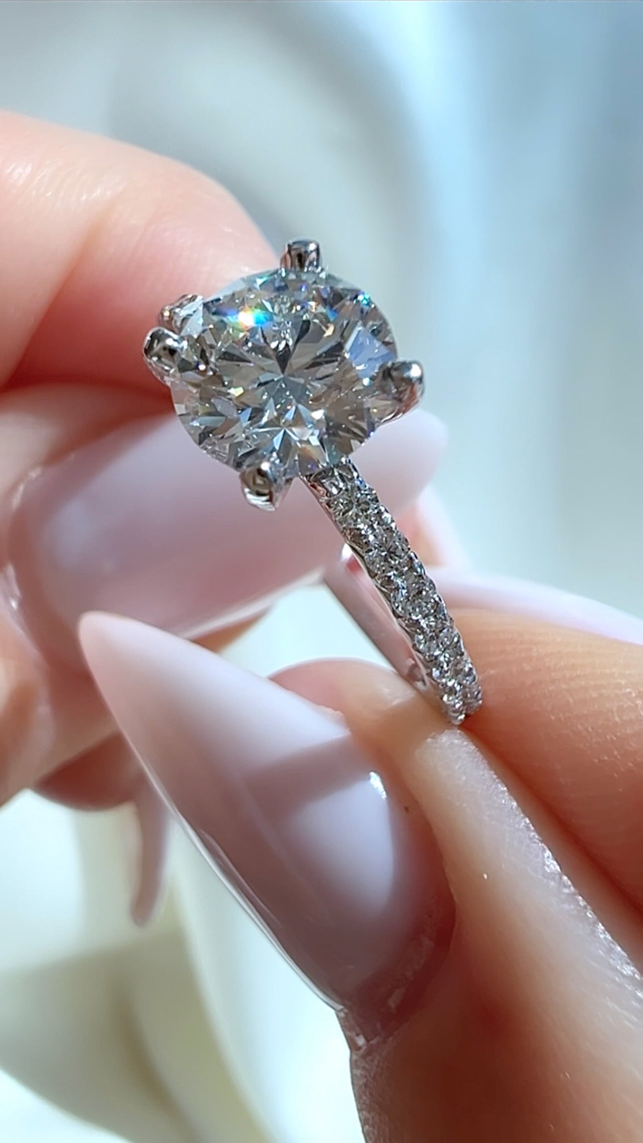 1.12CT Round Brilliant Cut Lab Diamond Micro Pavé Ring