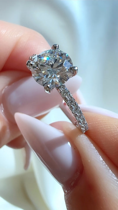 1.12CT Round Brilliant Cut Lab Diamond Micro Pavé Ring