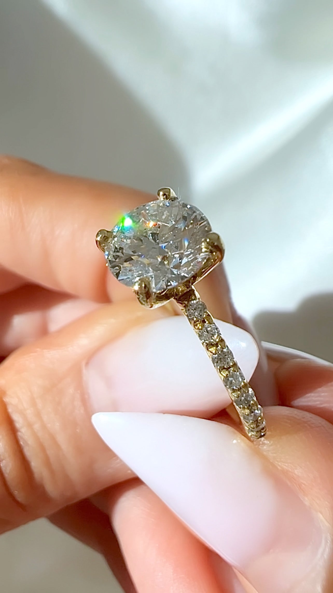 1.51CT Round Brilliant Cut Lab Diamond Micro Pavé Ring