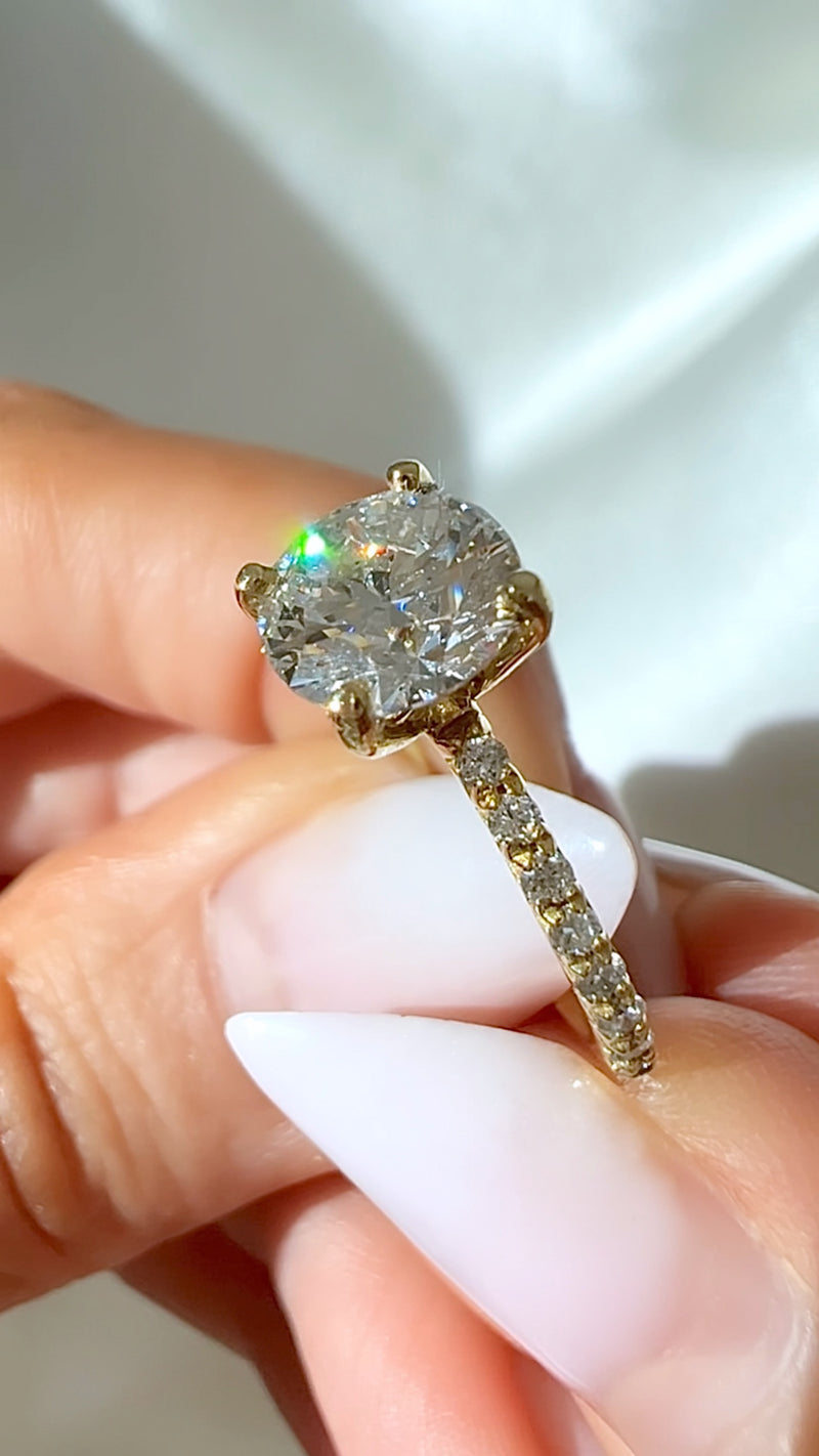 1.51CT Round Brilliant Cut Lab Diamond Micro Pavé Ring