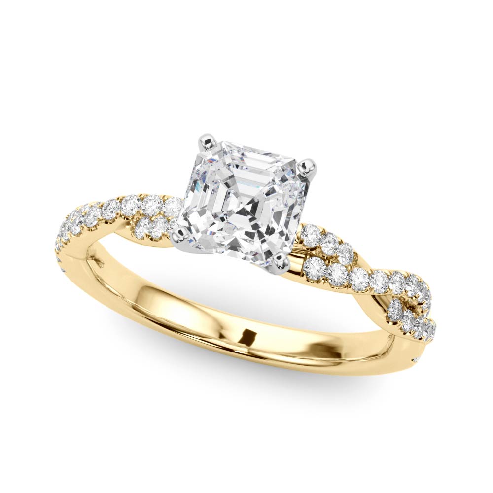 LUX-84774 Twisted Pave Diamond Engagement Ring