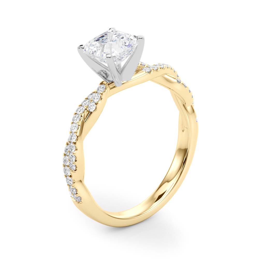 LUX-84774 Twisted Pave Diamond Engagement Ring