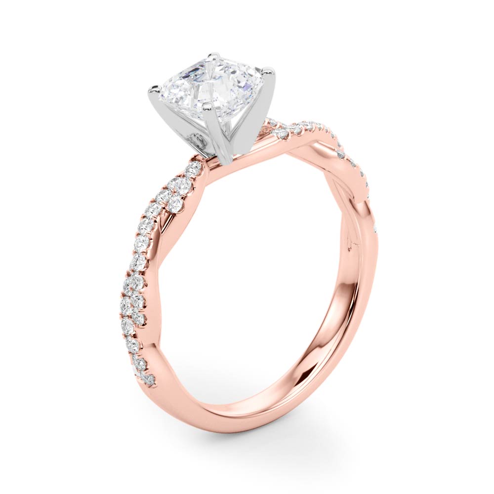 LUX-84774 Twisted Pave Diamond Engagement Ring