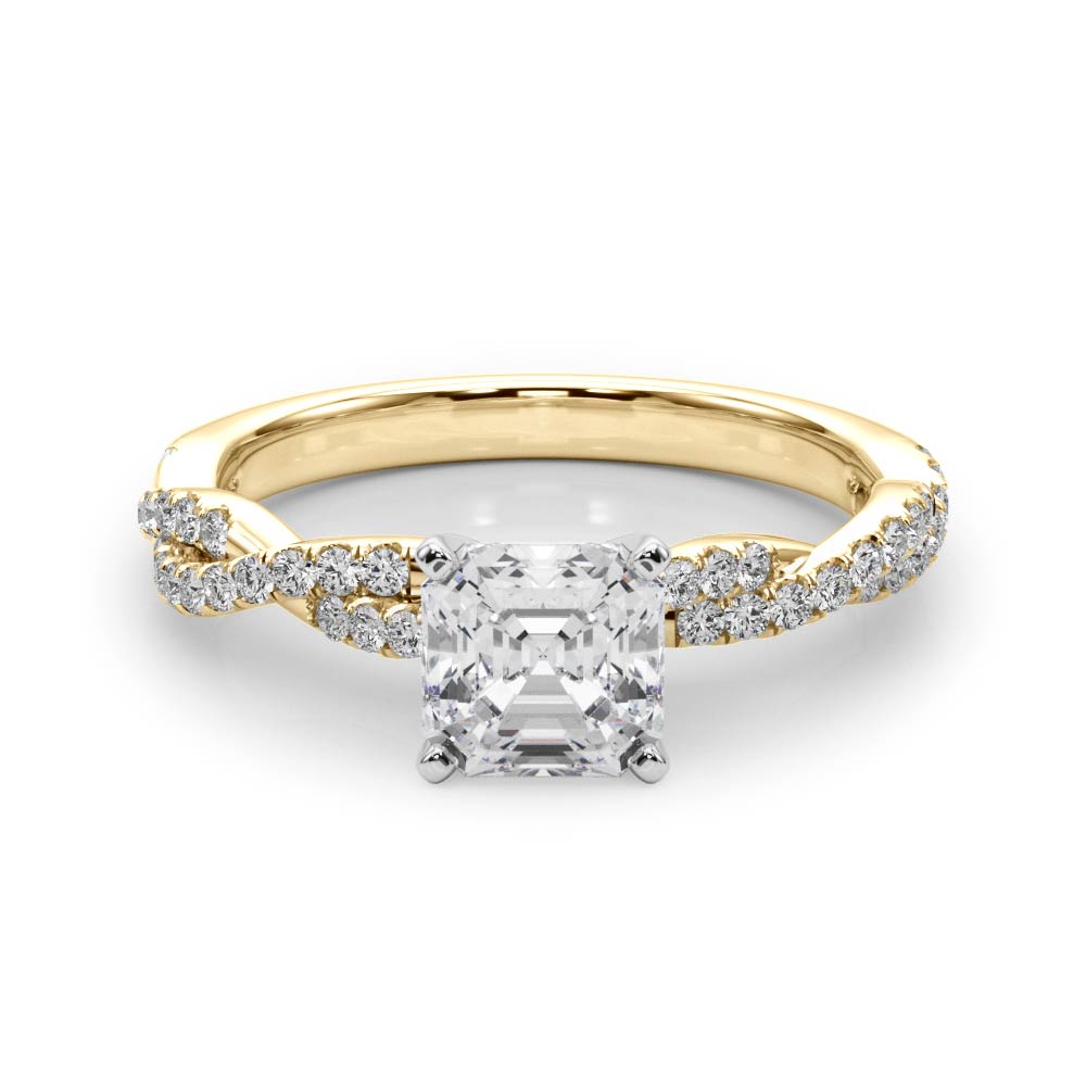LUX-84774 Twisted Pave Diamond Engagement Ring