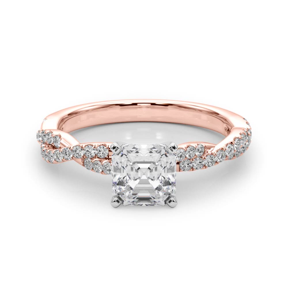LUX-84774 Twisted Pave Diamond Engagement Ring