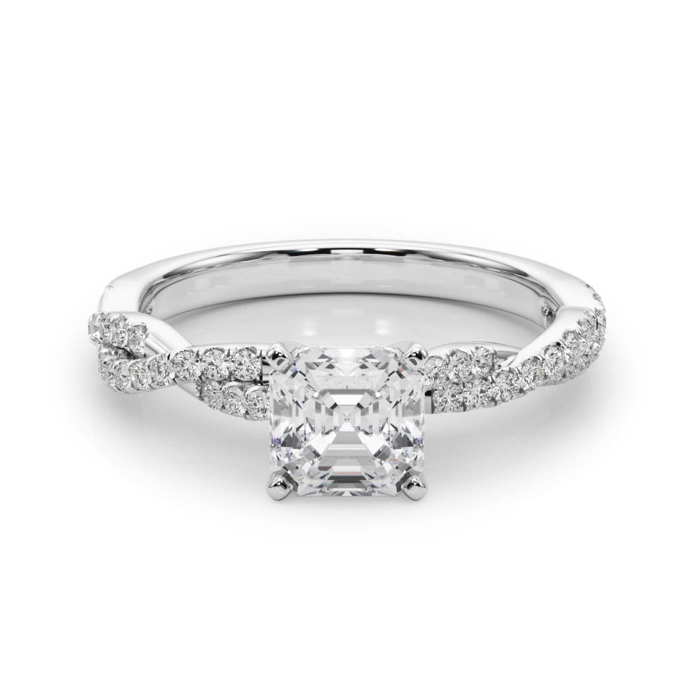 LUX-84774 Twisted Pave Diamond Engagement Ring