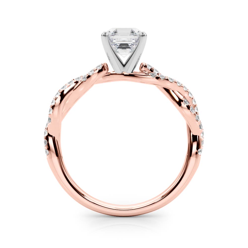 LUX-84774 Twisted Pave Diamond Engagement Ring