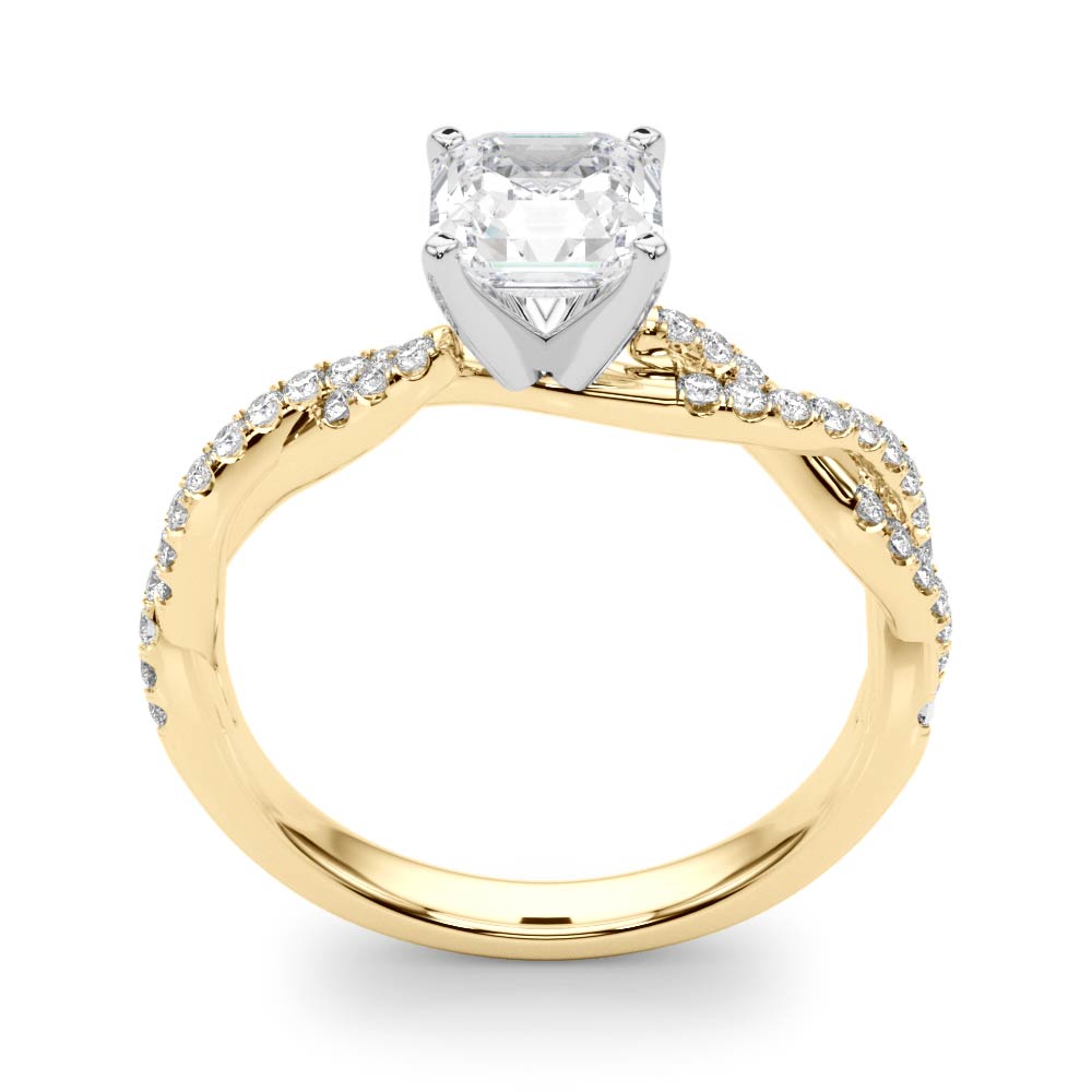 LUX-84774 Twisted Pave Diamond Engagement Ring