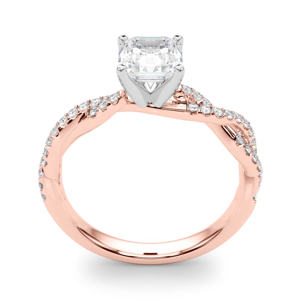 LUX-84774 Twisted Pave Diamond Engagement Ring