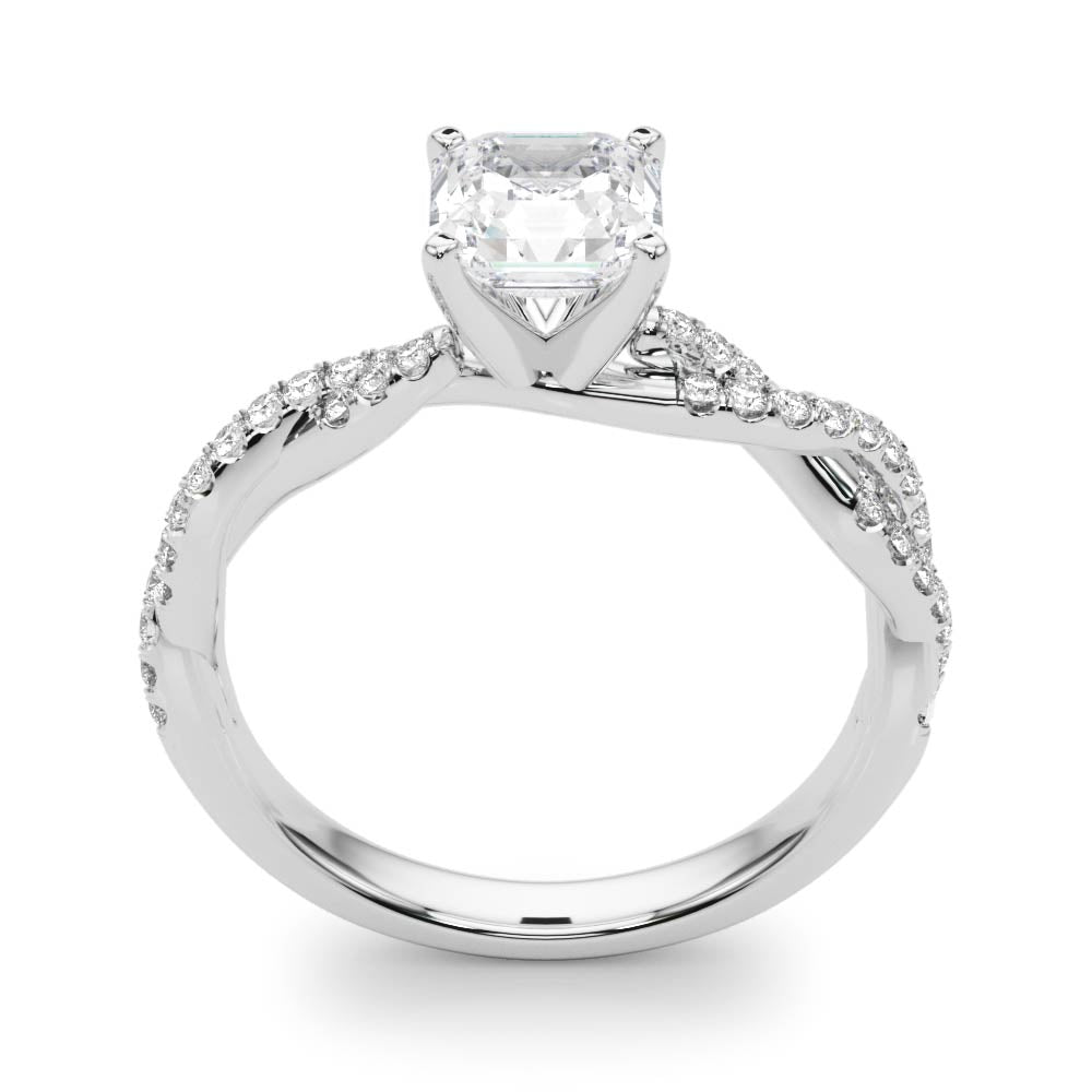 LUX-84774 Twisted Pave Diamond Engagement Ring