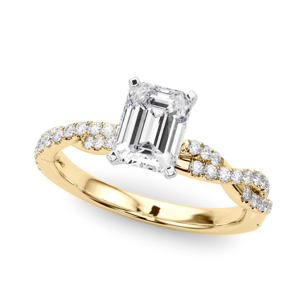 LUX-84774 Twisted Pave Diamond Engagement Ring