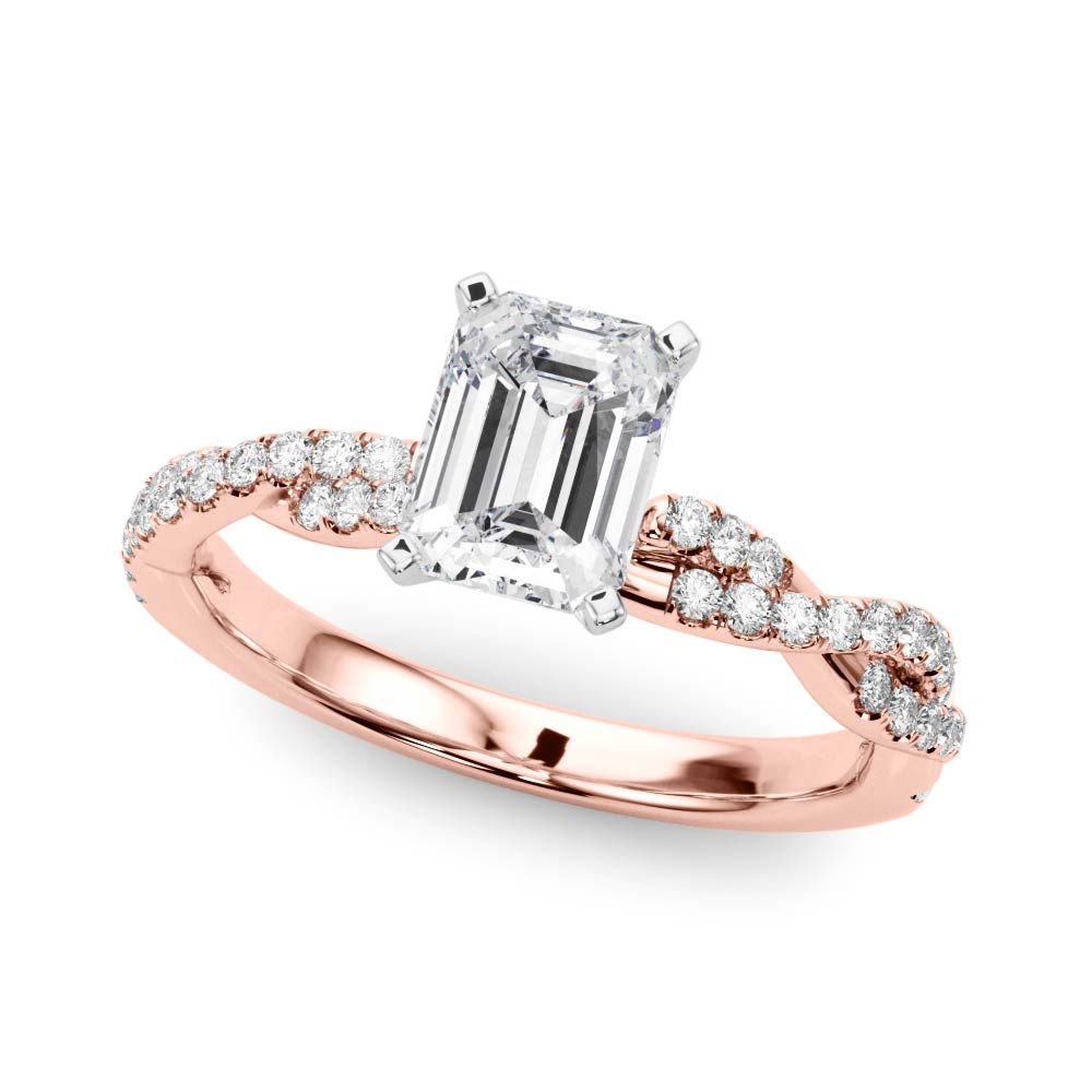 LUX-84774 Twisted Pave Diamond Engagement Ring