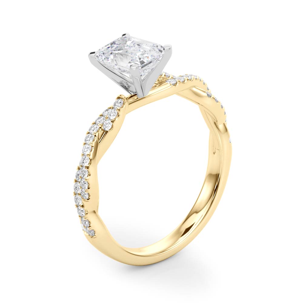 LUX-84774 Twisted Pave Diamond Engagement Ring