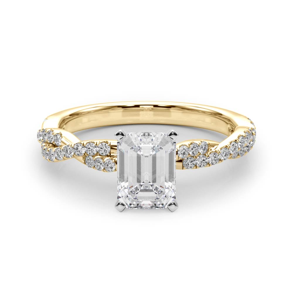 LUX-84774 Twisted Pave Diamond Engagement Ring