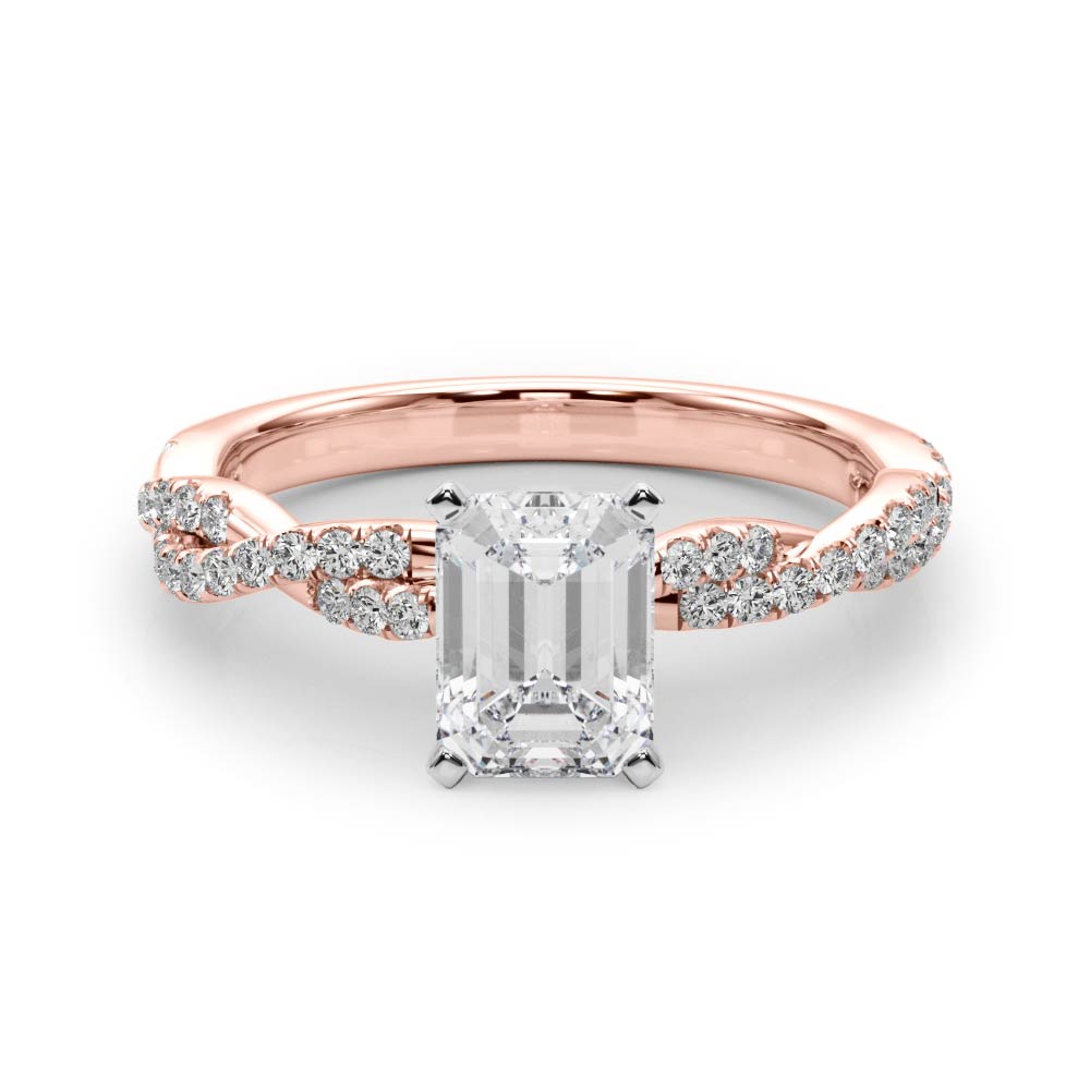 LUX-84774 Twisted Pave Diamond Engagement Ring