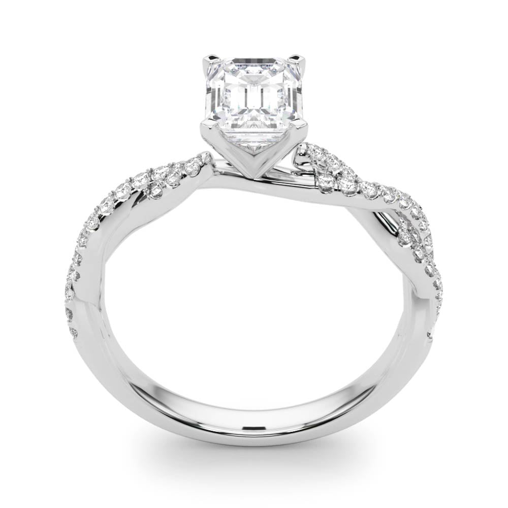 LUX-84774 Twisted Pave Diamond Engagement Ring