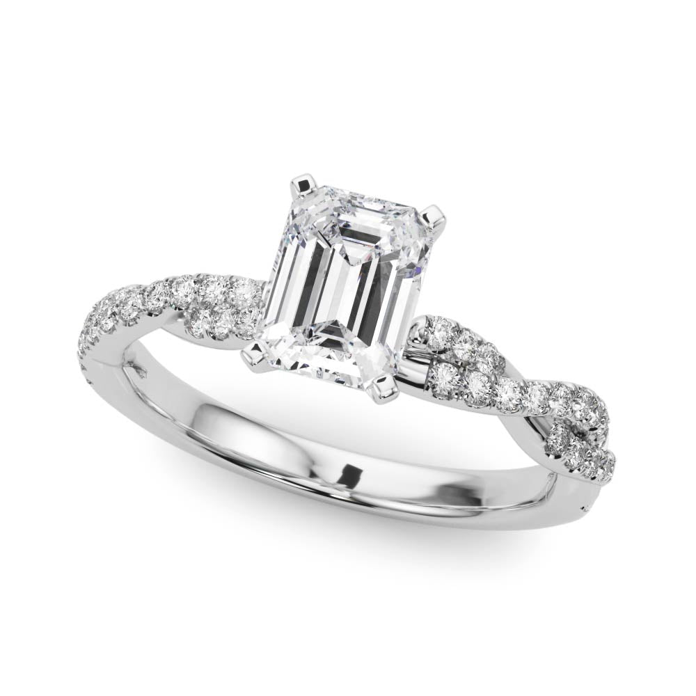 LUX-84774 Twisted Pave Diamond Engagement Ring