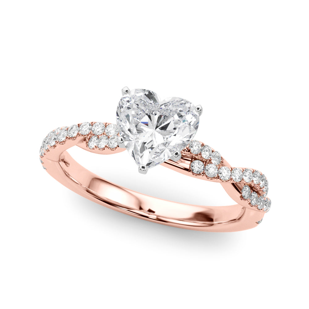 LUX-84774 Twisted Pave Diamond Engagement Ring