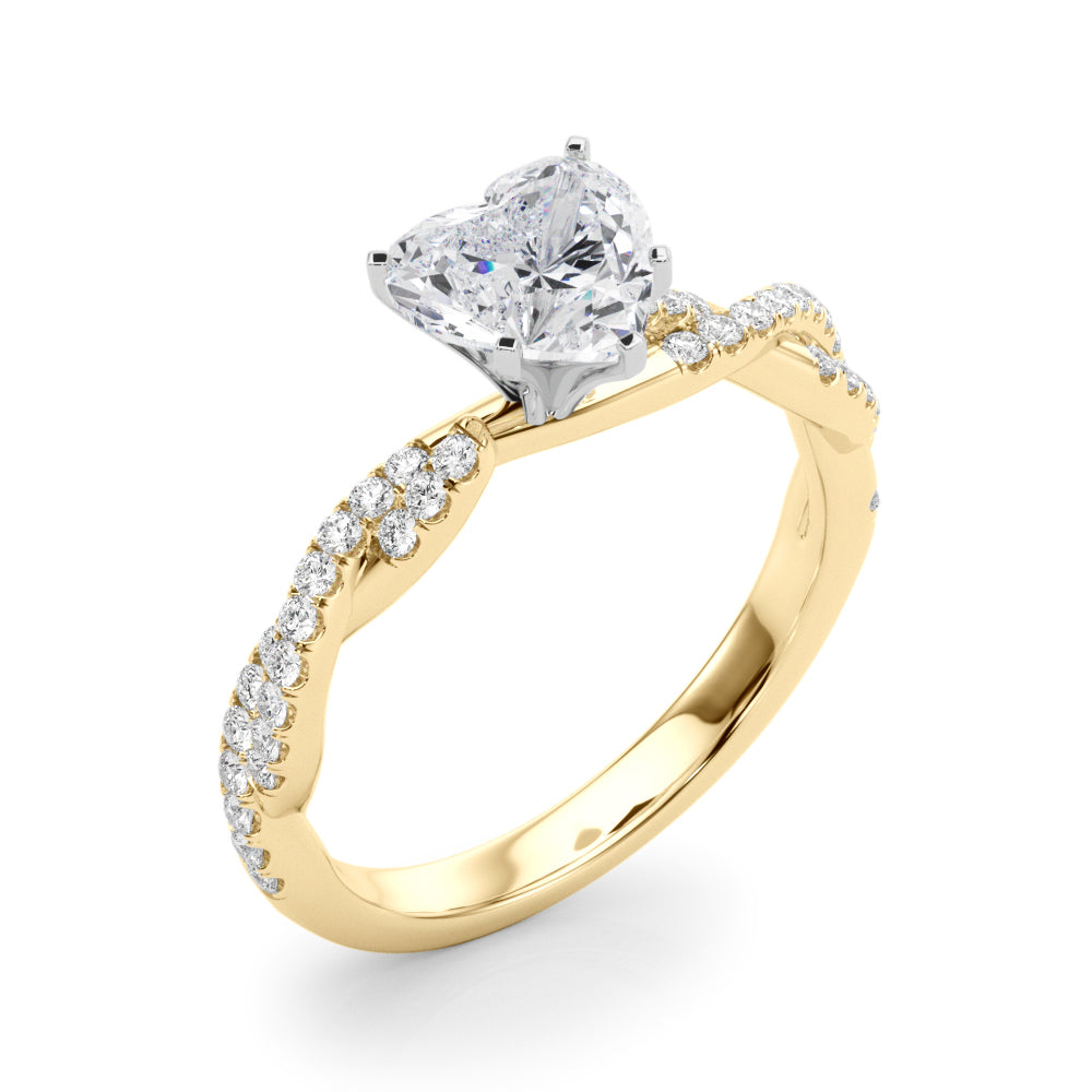 LUX-84774 Twisted Pave Diamond Engagement Ring